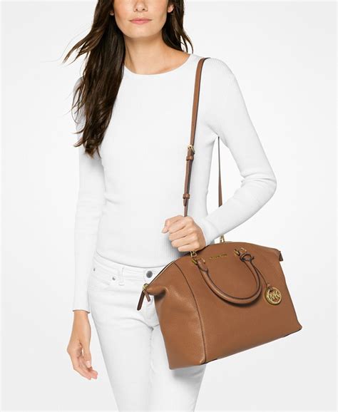 michael kors pearl grey large riley|Michael Kors Riley Large Satchel .